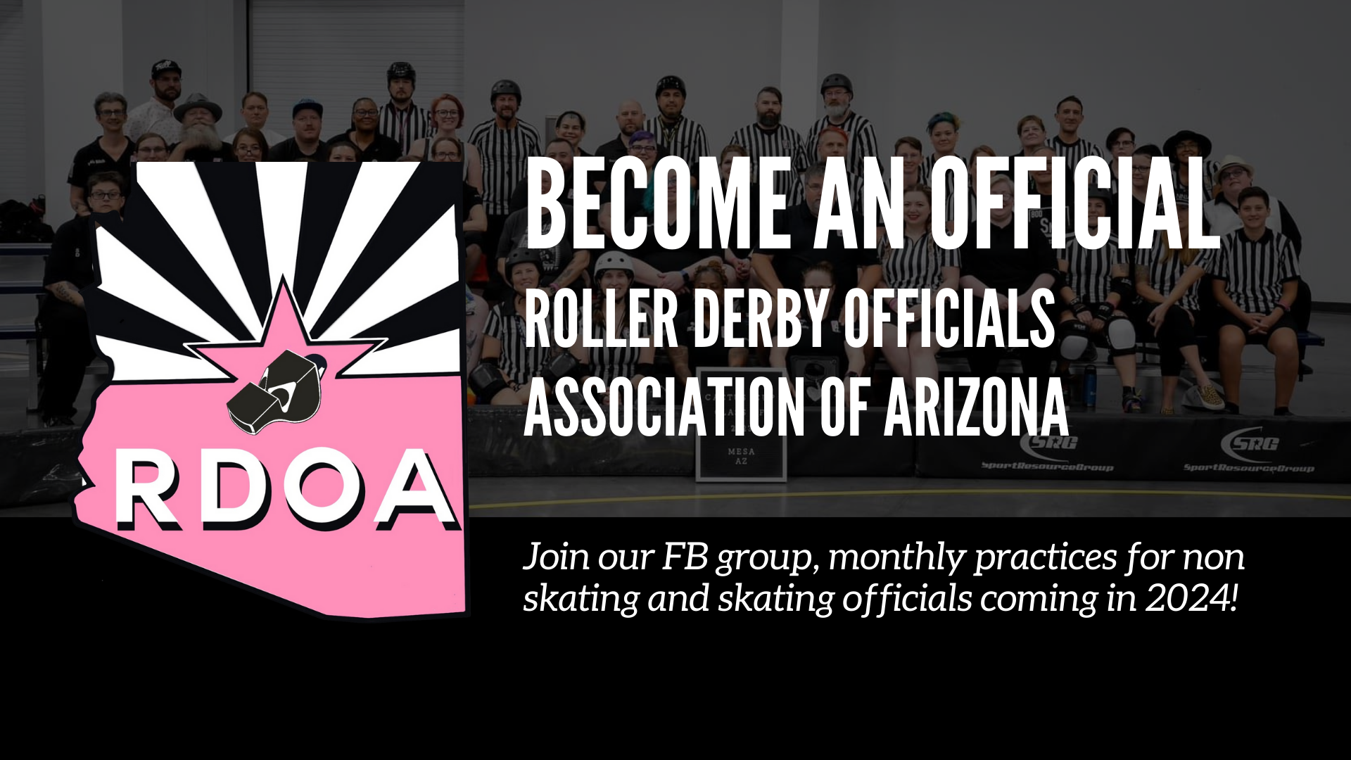 Roller Derby Officials Association of Arizona logo